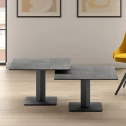 Cancio Ibero mini Table basse carrée en céramique avec pied central* Table De Salon
