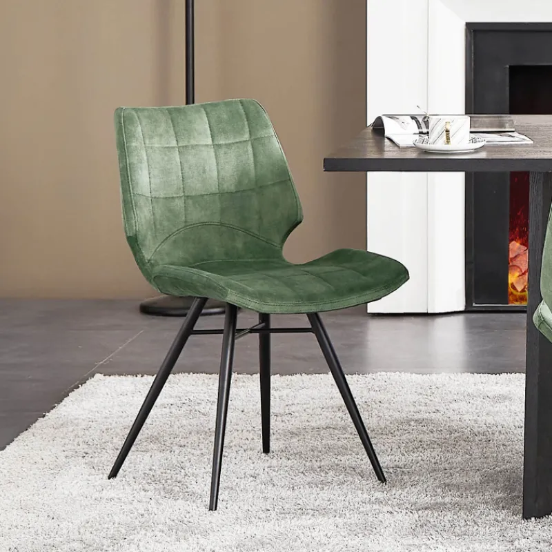 IbérisChaise design vintage rembourrée en velours* Chaise De Salle à Manger|Chaise Salon