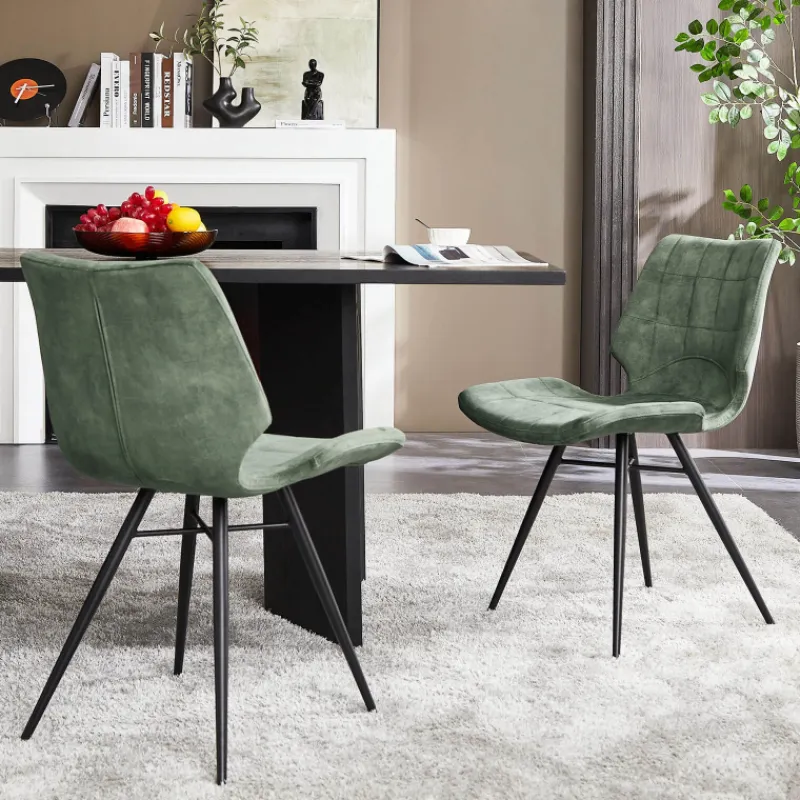 IbérisChaise design vintage rembourrée en velours* Chaise De Salle à Manger|Chaise Salon