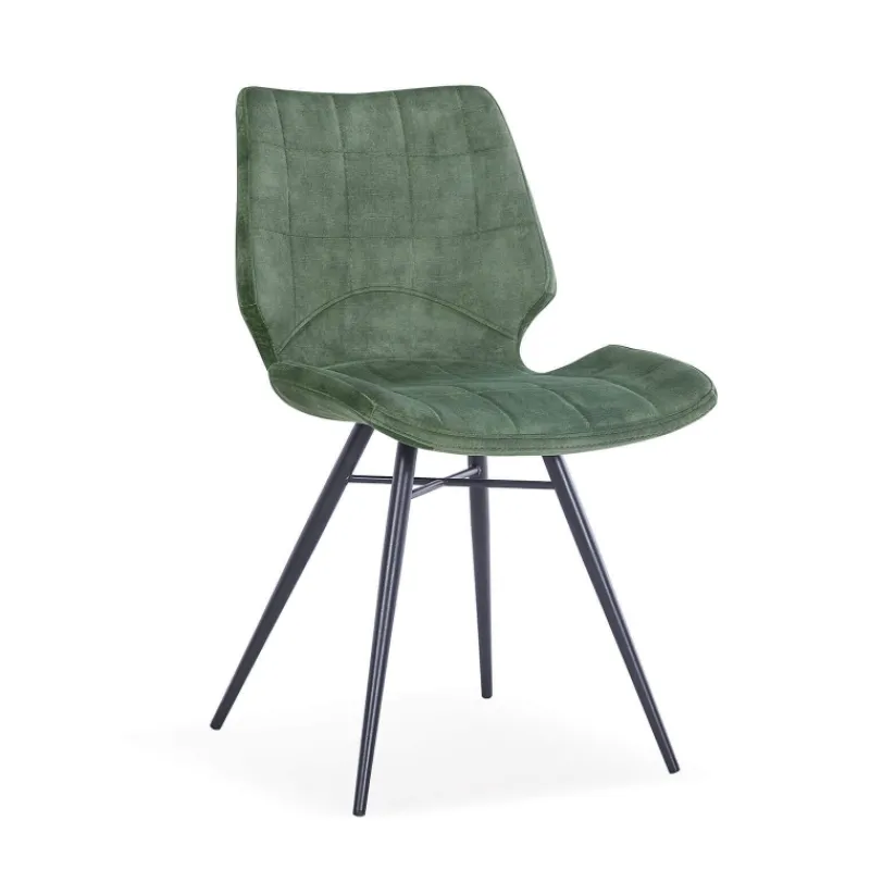 IbérisChaise design vintage rembourrée en velours* Chaise De Salle à Manger|Chaise Salon