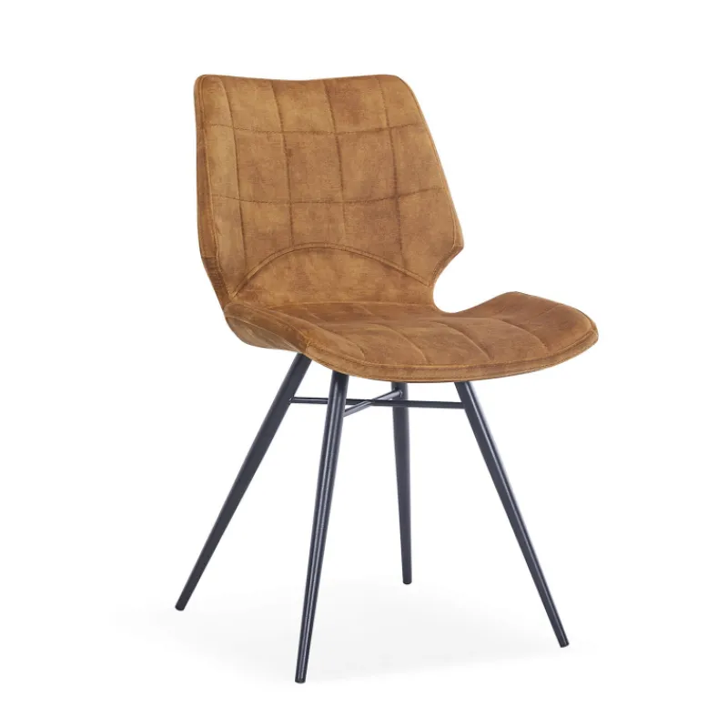 IbérisChaise design vintage rembourrée en velours* Chaise De Salle à Manger|Chaise Salon