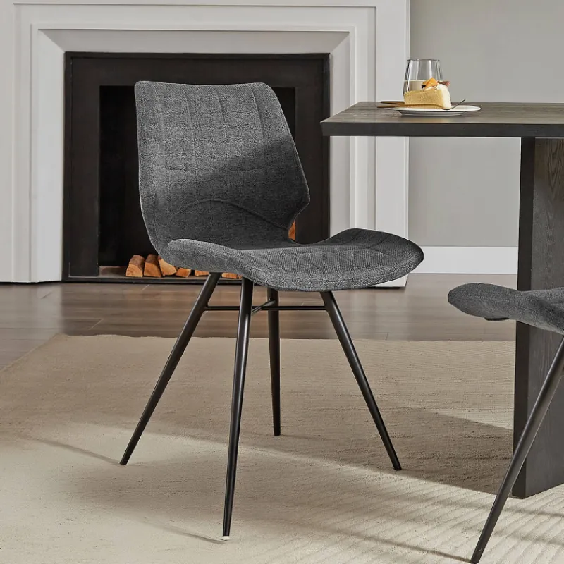IbérisChaise design vintage rembourrée en tissu* Chaise De Salle à Manger|Chaise Salon