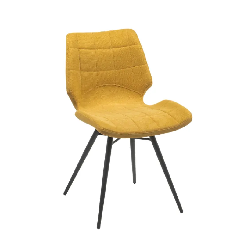 IbérisChaise design vintage rembourrée en tissu* Chaise De Salle à Manger|Chaise Salon