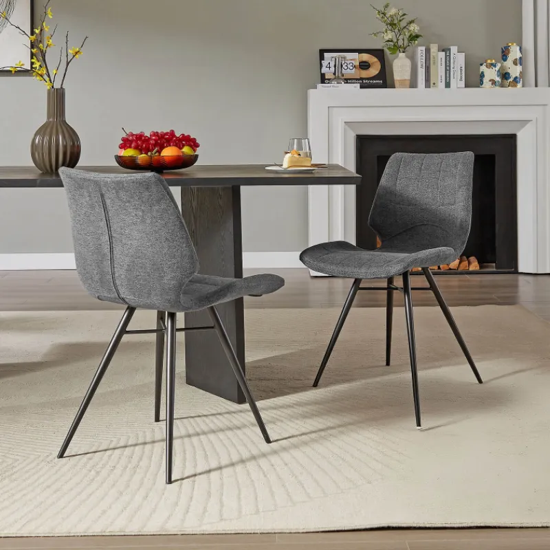 IbérisChaise design vintage rembourrée en tissu* Chaise De Salle à Manger|Chaise Salon