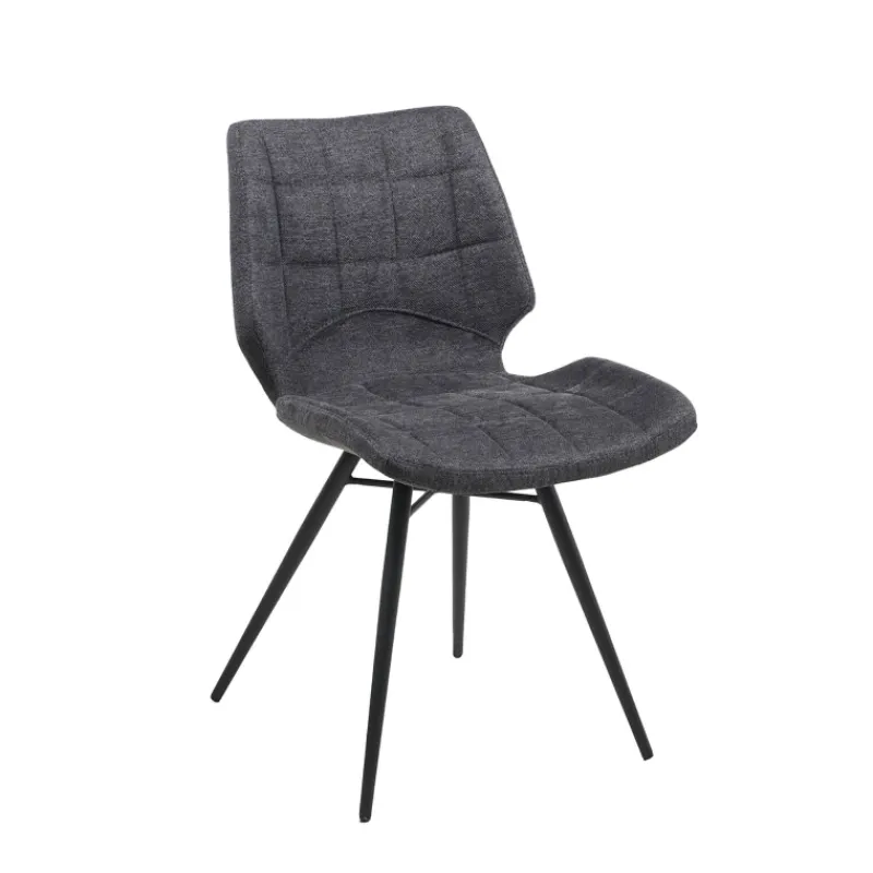 IbérisChaise design vintage rembourrée en tissu* Chaise De Salle à Manger|Chaise Salon