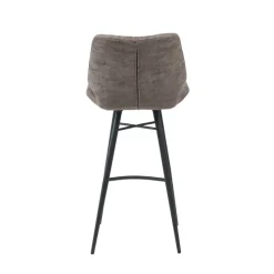 ImpiaTabouret design coque matelassée patinée et pieds en métal noir* Tabouret Snack (assise +/- 65 Cm)|Tabouret De Bar (assise +/- 80 Cm)