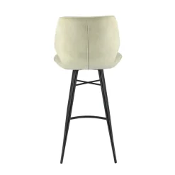 ImpiaTabouret design coque matelassée en velours et pieds en métal noir* Tabouret Snack (assise +/- 65 Cm)|Tabouret De Bar (assise +/- 80 Cm)