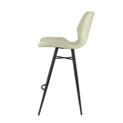 ImpiaTabouret design coque matelassée en velours et pieds en métal noir* Tabouret Snack (assise +/- 65 Cm)|Tabouret De Bar (assise +/- 80 Cm)