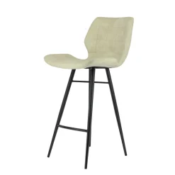 ImpiaTabouret design coque matelassée en velours et pieds en métal noir* Tabouret Snack (assise +/- 65 Cm)|Tabouret De Bar (assise +/- 80 Cm)