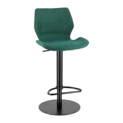 IndicaTabouret tournant et réglable coque en tissu avec pied en métal noir* Tabouret De Bar (assise +/- 80 Cm)|Tabouret Snack (assise +/- 65 Cm)