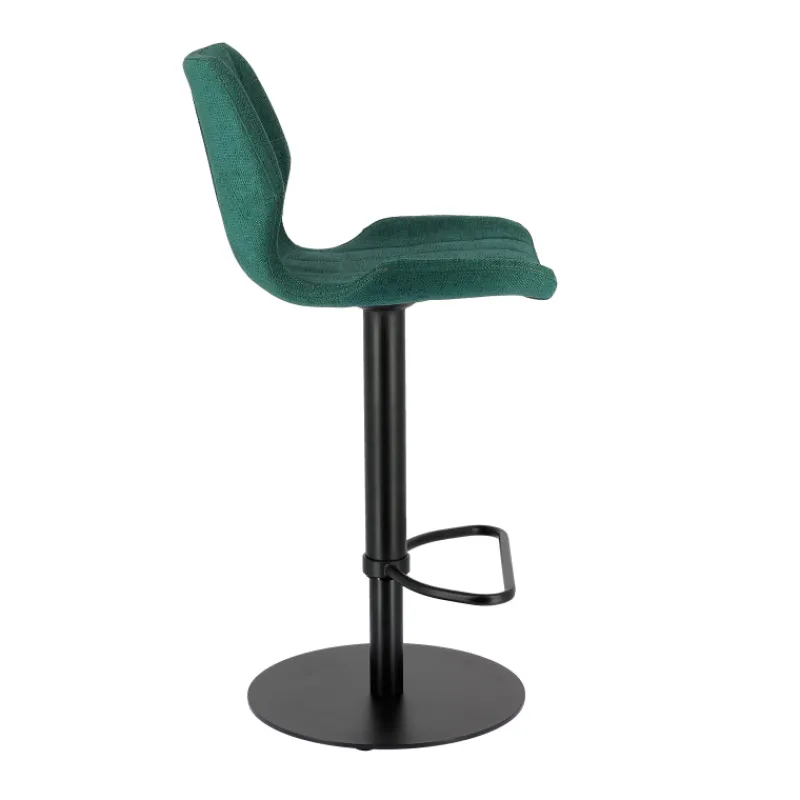 IndicaTabouret tournant et réglable coque en tissu avec pied en métal noir* Tabouret De Bar (assise +/- 80 Cm)|Tabouret Snack (assise +/- 65 Cm)