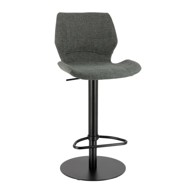 IndicaTabouret tournant et réglable coque en tissu avec pied en métal noir* Tabouret De Bar (assise +/- 80 Cm)|Tabouret Snack (assise +/- 65 Cm)