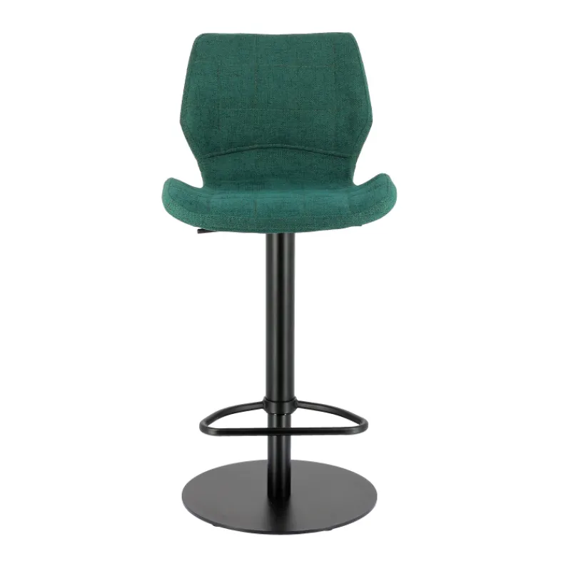 IndicaTabouret tournant et réglable coque en tissu avec pied en métal noir* Tabouret De Bar (assise +/- 80 Cm)|Tabouret Snack (assise +/- 65 Cm)