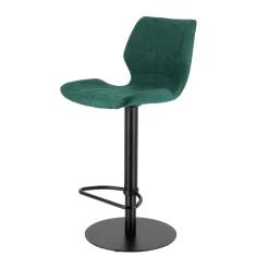 IndicaTabouret tournant et réglable coque en tissu avec pied en métal noir* Tabouret De Bar (assise +/- 80 Cm)|Tabouret Snack (assise +/- 65 Cm)