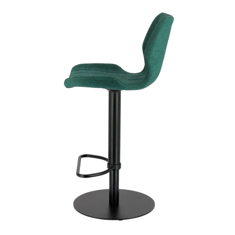 IndicaTabouret tournant et réglable coque en tissu avec pied en métal noir* Tabouret De Bar (assise +/- 80 Cm)|Tabouret Snack (assise +/- 65 Cm)