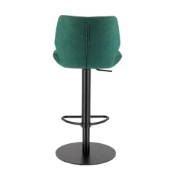 IndicaTabouret tournant et réglable coque en tissu avec pied en métal noir* Tabouret De Bar (assise +/- 80 Cm)|Tabouret Snack (assise +/- 65 Cm)