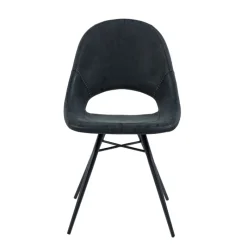 IsabelleChaise design avec coque ajourée en simili noir* Chaise De Cuisine|Chaise De Salle à Manger
