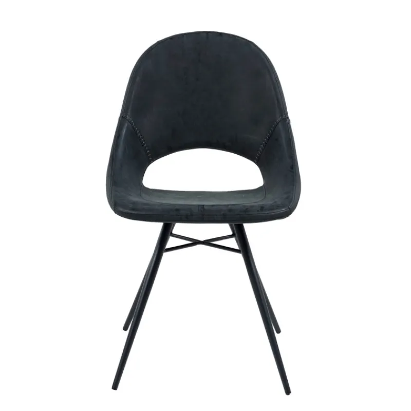 IsabelleChaise design avec coque ajourée en simili noir* Chaise De Cuisine|Chaise De Salle à Manger