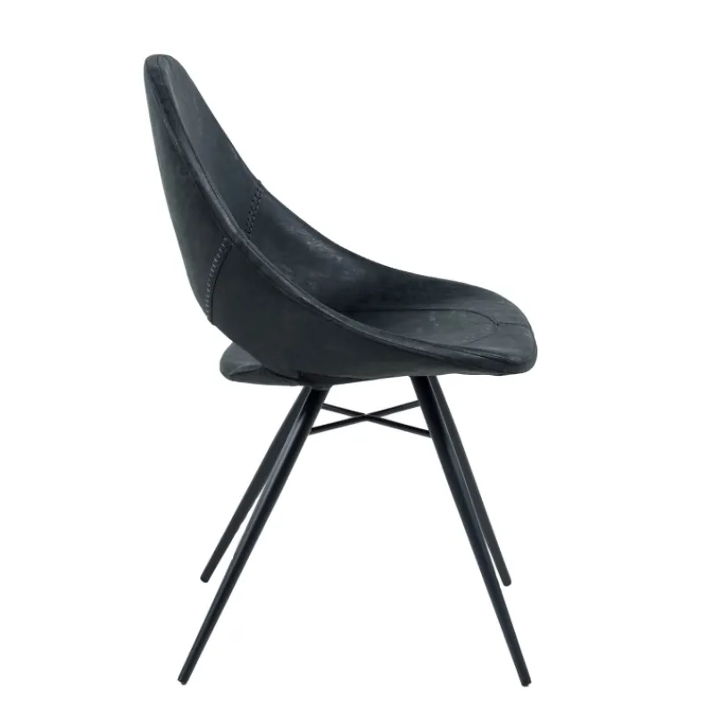 IsabelleChaise design avec coque ajourée en simili noir* Chaise De Cuisine|Chaise De Salle à Manger