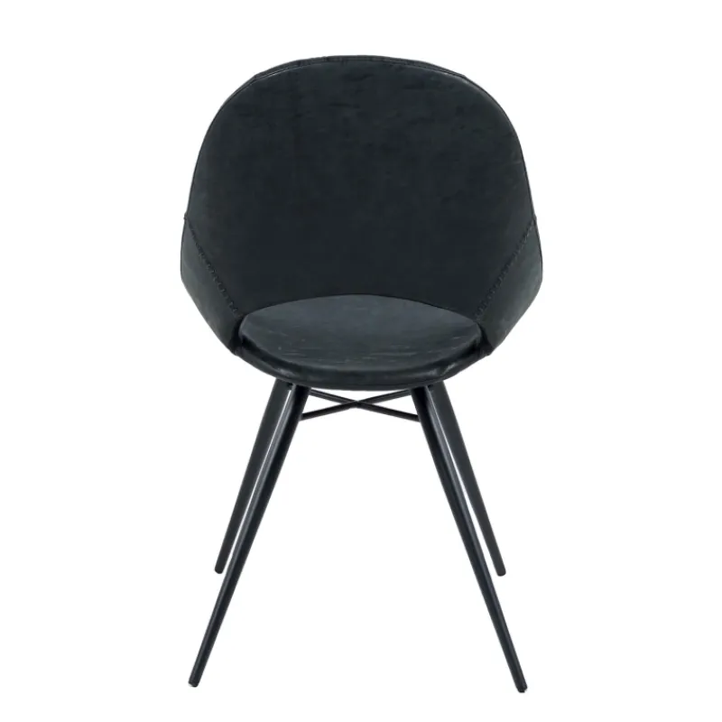 IsabelleChaise design avec coque ajourée en simili noir* Chaise De Cuisine|Chaise De Salle à Manger