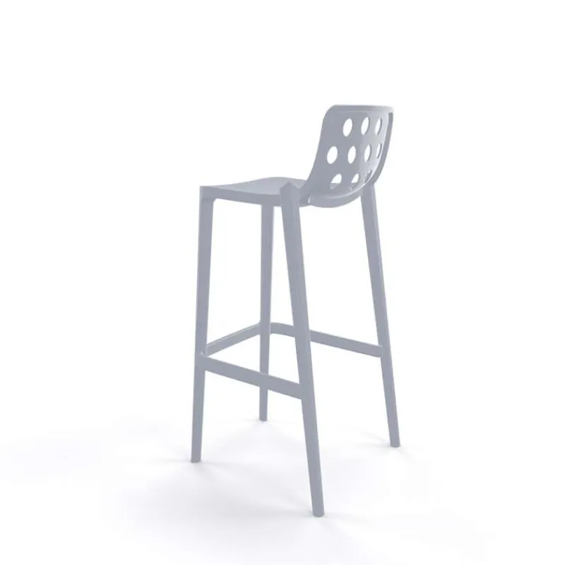 Isidoro Tabouret de bar d'extérieur moderne empilable avec dossier ronds ajourés* Tabouret De Bar (assise +/- 80 Cm)