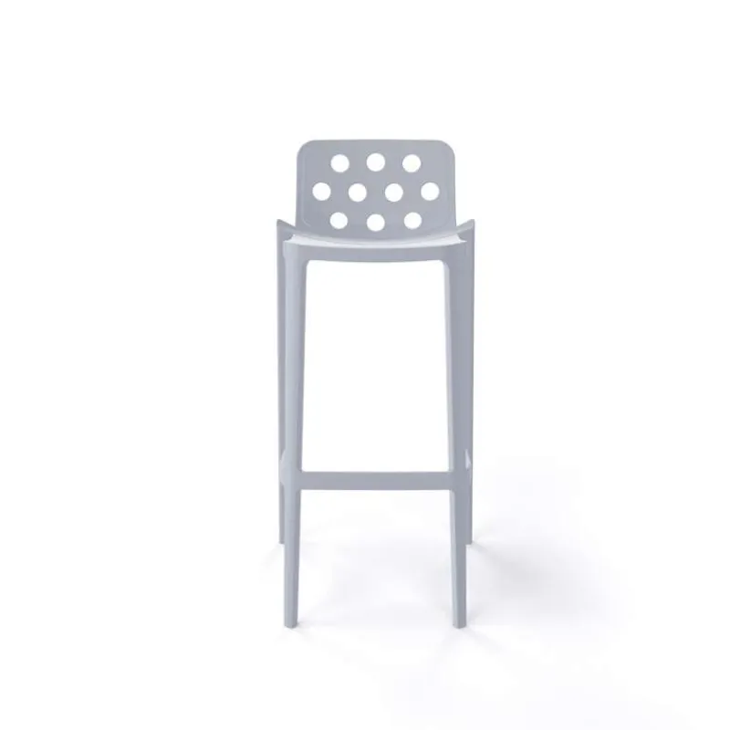 Isidoro Tabouret de bar d'extérieur moderne empilable avec dossier ronds ajourés* Tabouret De Bar (assise +/- 80 Cm)