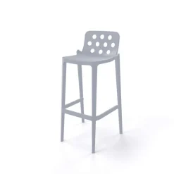 Isidoro Tabouret de bar d'extérieur moderne empilable avec dossier ronds ajourés* Tabouret De Bar (assise +/- 80 Cm)