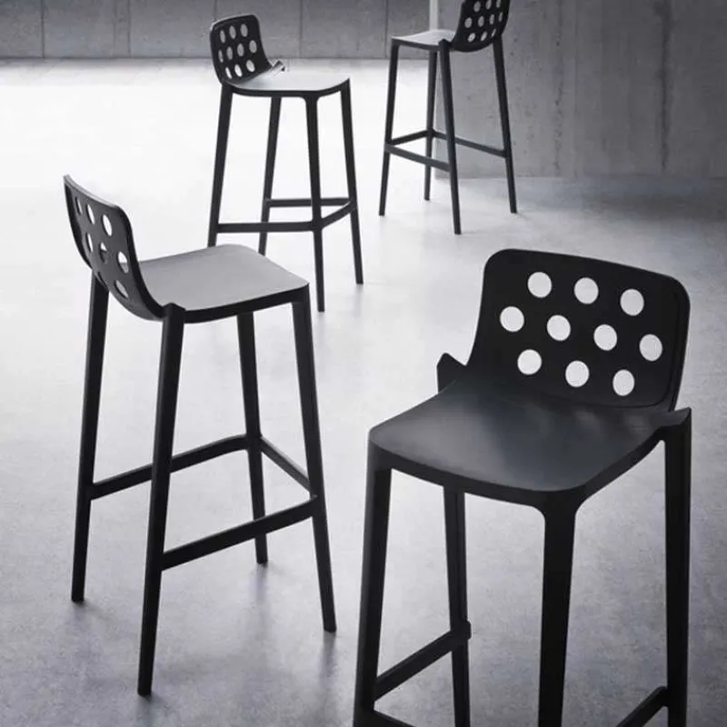 Isidoro Tabouret de bar moderne empilable avec dossier ronds ajourés* Tabouret De Bar (assise +/- 80 Cm)
