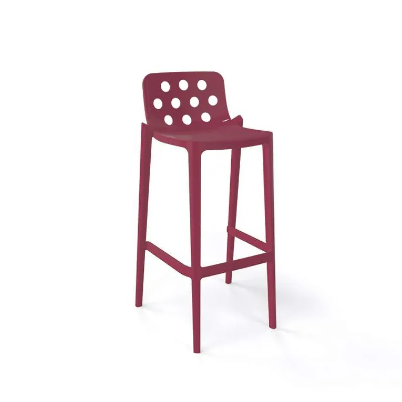 Isidoro Tabouret de bar moderne empilable avec dossier ronds ajourés* Tabouret De Bar (assise +/- 80 Cm)