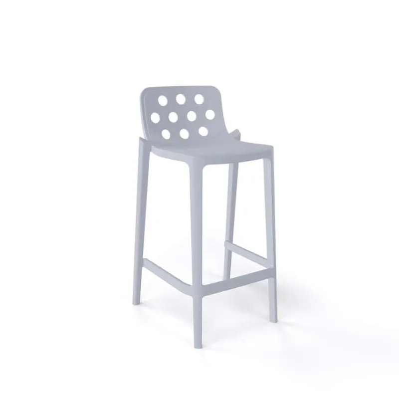 Isidoro Tabouret snack moderne empilable avec dossier ronds ajourés* Tabouret Snack (assise +/- 65 Cm)|Tabouret De Bar (assise +/- 80 Cm)