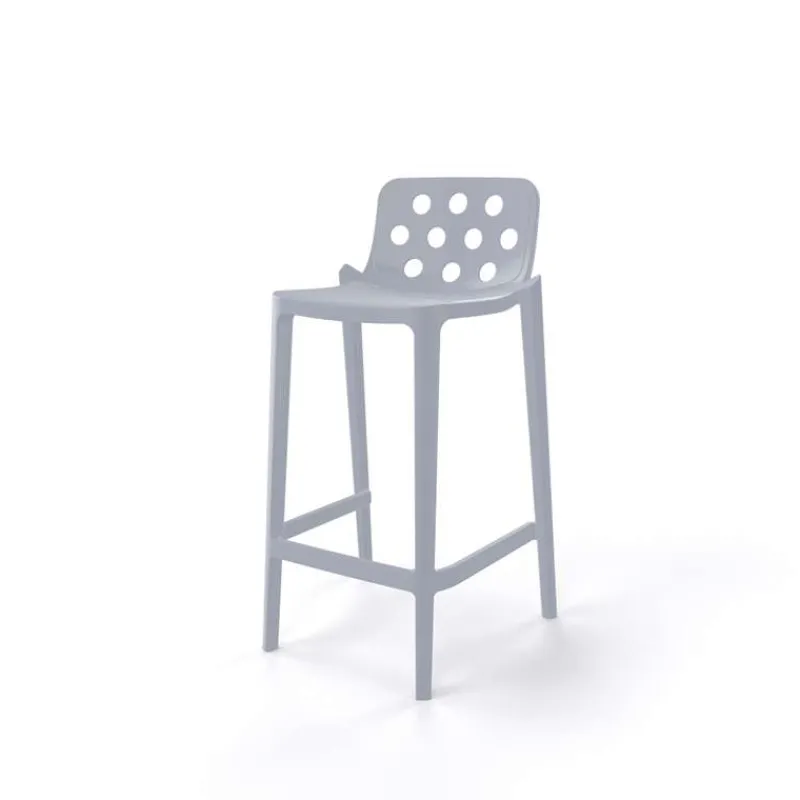 Isidoro Tabouret snack moderne empilable avec dossier ronds ajourés* Tabouret Snack (assise +/- 65 Cm)|Tabouret De Bar (assise +/- 80 Cm)