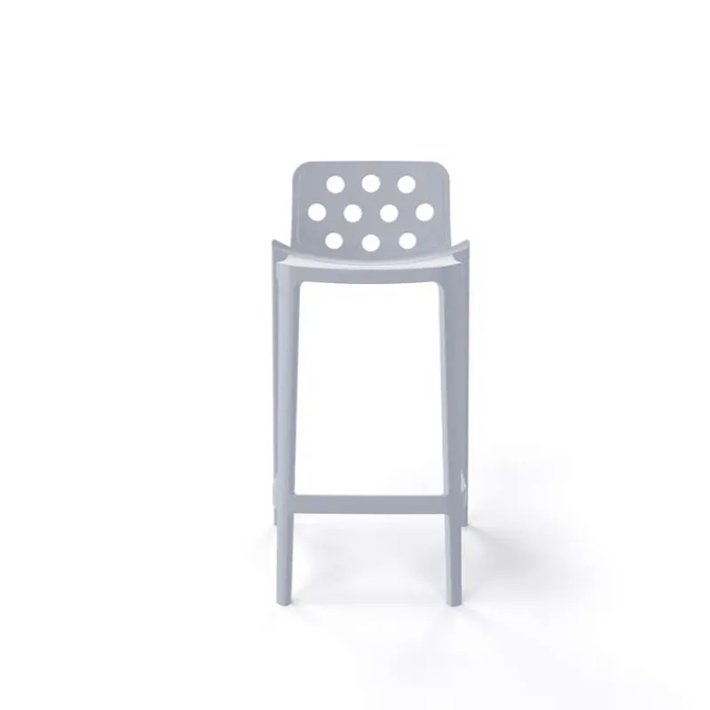 Isidoro Tabouret snack moderne empilable avec dossier ronds ajourés* Tabouret Snack (assise +/- 65 Cm)|Tabouret De Bar (assise +/- 80 Cm)