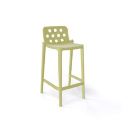 Isidoro Tabouret snack moderne empilable avec dossier ronds ajourés* Tabouret Snack (assise +/- 65 Cm)|Tabouret De Bar (assise +/- 80 Cm)