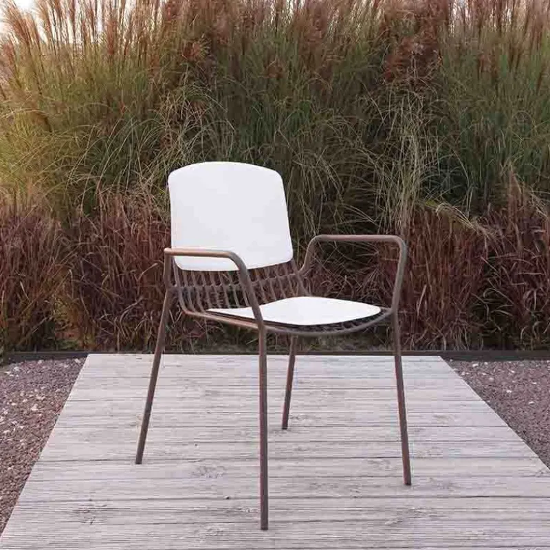 Altacom Jasmine Fauteuil de jardin design empilable en métal* Chaise De Jardin|Fauteuil De Jardin