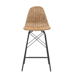 JavaTabouret tressé ethnique avec pieds Eiffel* Tabouret Snack (assise +/- 65 Cm)|Tabouret De Bar (assise +/- 80 Cm)