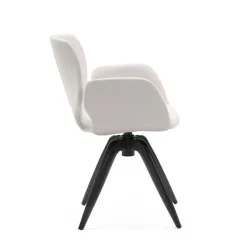 Mobitec Jeanne ® Fauteuil pivotant tendance en tissu et pieds bois* Chaise De Bureau|Chaise De Salle à Manger