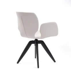 Mobitec Jeanne ® Fauteuil pivotant tendance en tissu et pieds bois* Chaise De Bureau|Chaise De Salle à Manger
