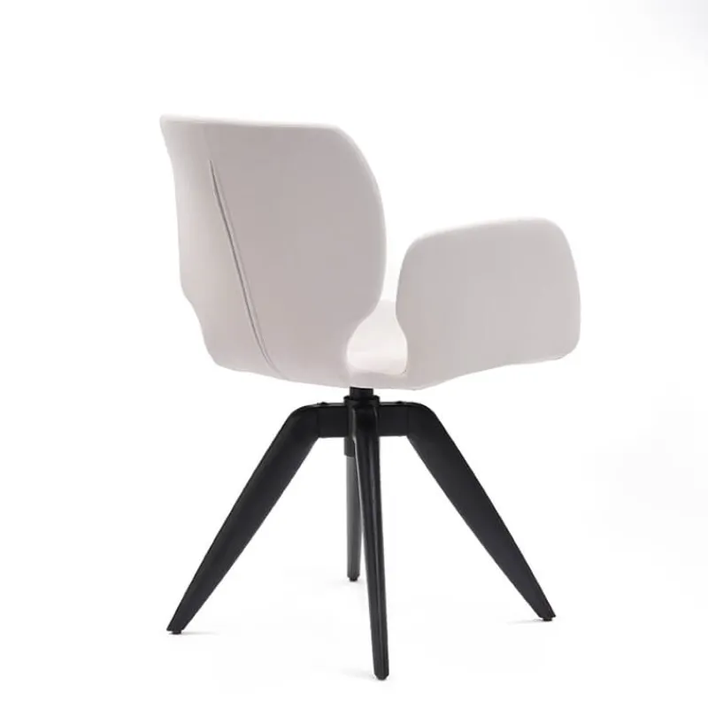 Mobitec Jeanne ® Fauteuil pivotant tendance en tissu et pieds bois* Chaise De Bureau|Chaise De Salle à Manger