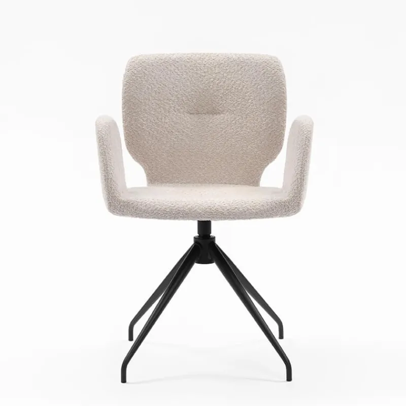Mobitec Jeanne ® Fauteuil tendance en tissu pivotant avec pieds en métal* Chaise De Salle à Manger|Chaise De Bureau