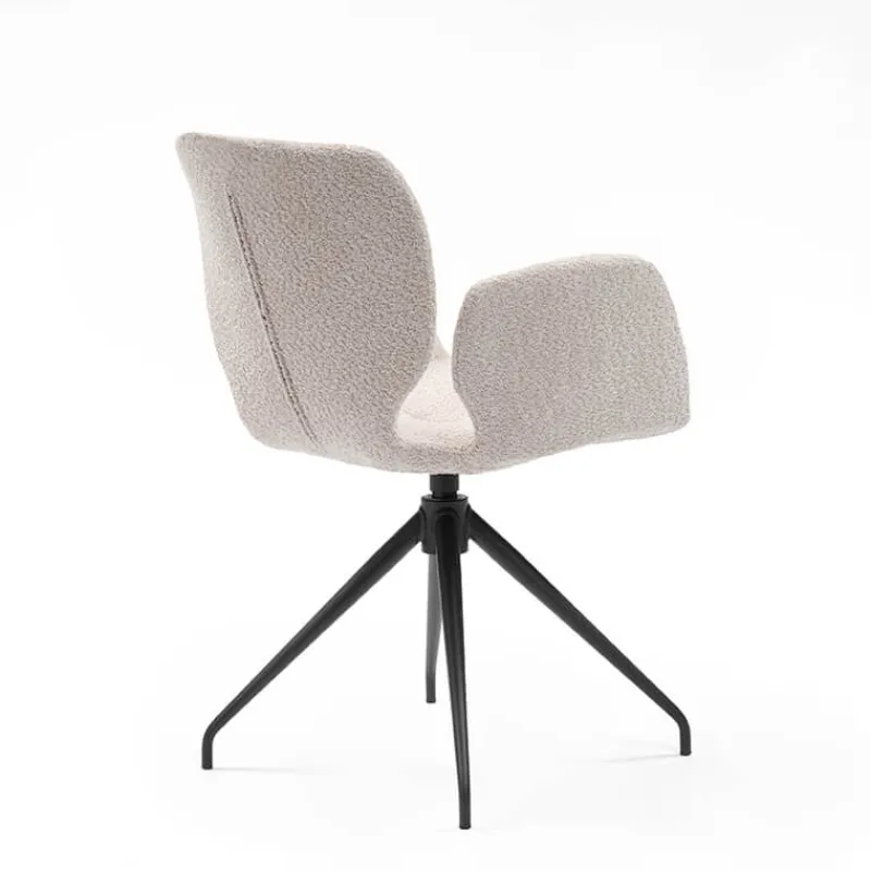 Mobitec Jeanne ® Fauteuil tendance en tissu pivotant avec pieds en métal* Chaise De Salle à Manger|Chaise De Bureau