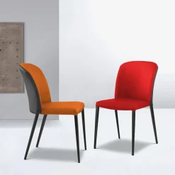Europea Julie Chaise en tissu bicolore avec pieds métal* Chaise De Salle à Manger|Chaise Salon