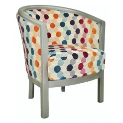 Paget Julien Fauteuil tonneau pour salon fabrication française en tissu et bois massif* Fauteuil De Salon