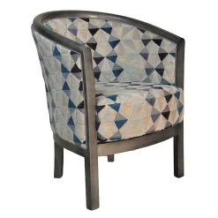 Paget Julien Fauteuil tonneau pour salon fabrication française en tissu et bois massif* Fauteuil De Salon
