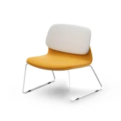 Sokoa Klik Chauffeuse confortable en tissu avec pieds traineau en métal* Fauteuil De Salon