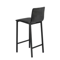 Mobliberica Koko ® Tabouret snack en tissu dossier bas avec pieds en métal* Tabouret Snack (assise +/- 65 Cm)|Tabouret De Bar (assise +/- 80 Cm)