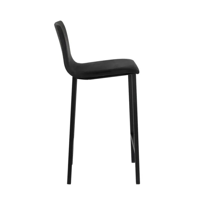 Mobliberica Koko ® Tabouret snack en tissu dossier bas avec pieds en métal* Tabouret Snack (assise +/- 65 Cm)|Tabouret De Bar (assise +/- 80 Cm)