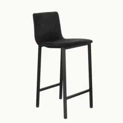 Mobliberica Koko ® Tabouret snack en tissu dossier bas avec pieds en métal* Tabouret Snack (assise +/- 65 Cm)|Tabouret De Bar (assise +/- 80 Cm)