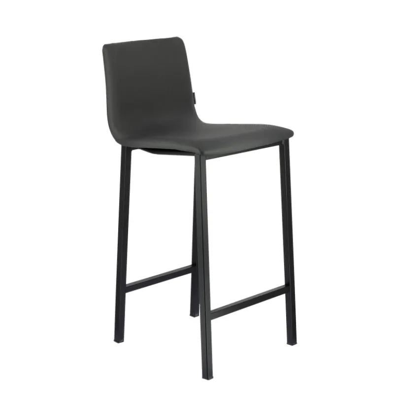 Mobliberica Koko ® Tabouret snack en simili dossier bas avec pieds en métal* Tabouret Snack (assise +/- 65 Cm)|Tabouret De Bar (assise +/- 80 Cm)