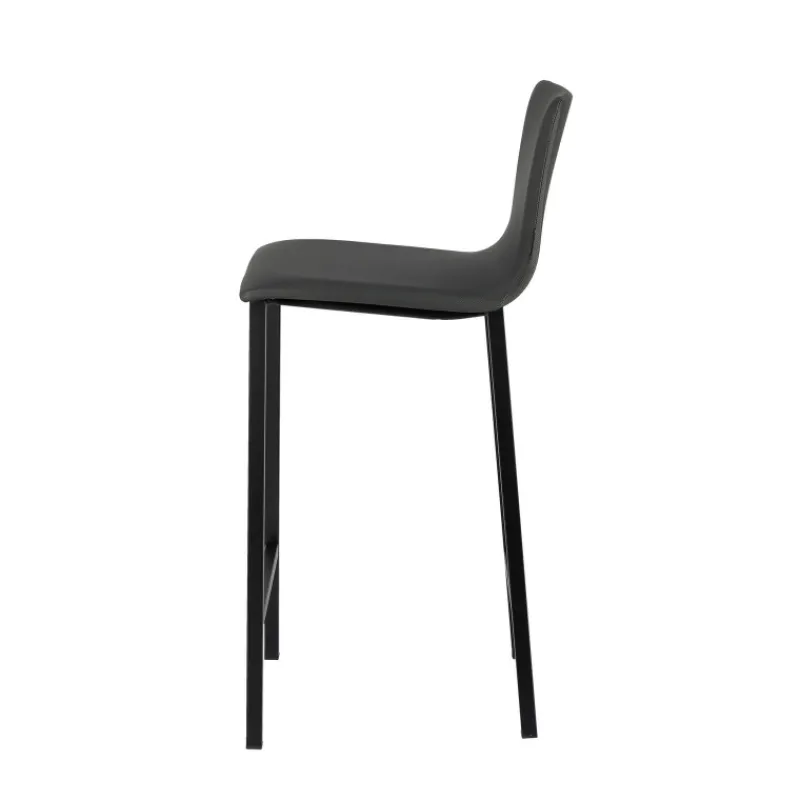 Mobliberica Koko ® Tabouret snack en simili dossier bas avec pieds en métal* Tabouret Snack (assise +/- 65 Cm)|Tabouret De Bar (assise +/- 80 Cm)