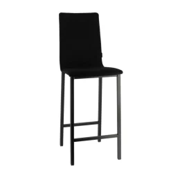 Mobliberica Koko ® Tabouret snack en tissu dossier haut* Tabouret Snack (assise +/- 65 Cm)|Tabouret De Bar (assise +/- 80 Cm)